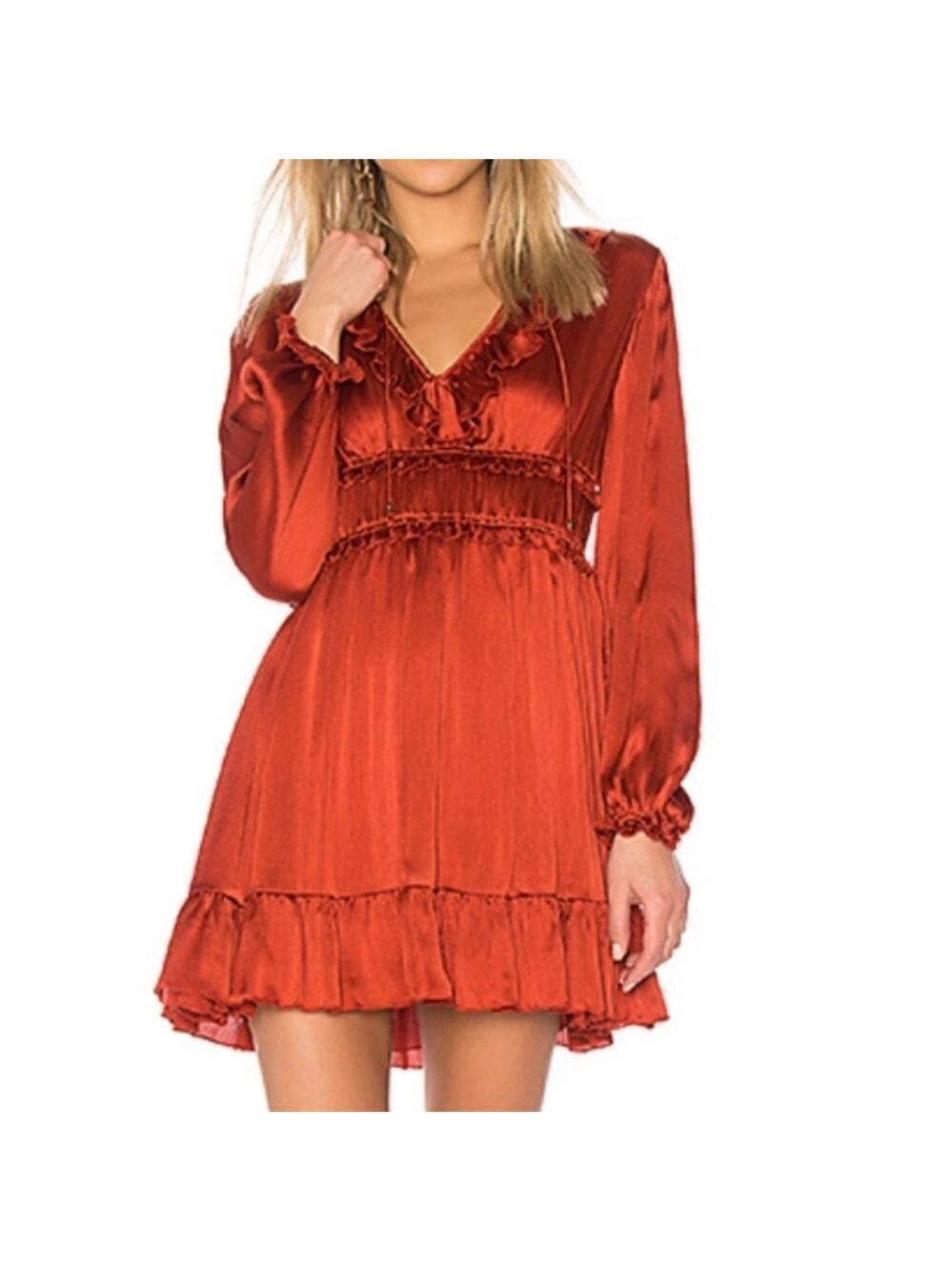 ULLA Johnson Callista Dress in Crimson 100% Silk
Size 0
